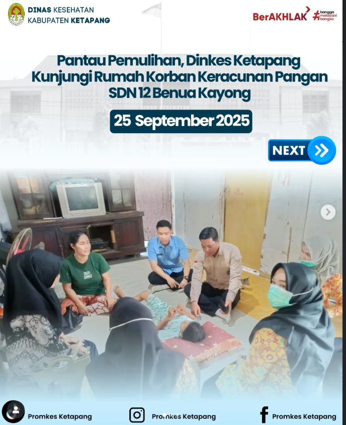 Pantau Pemulihan, Dinkes Ketapang Kunjungi Rumah Korban Keracunan Pangan SDN 12 Benua Kayong