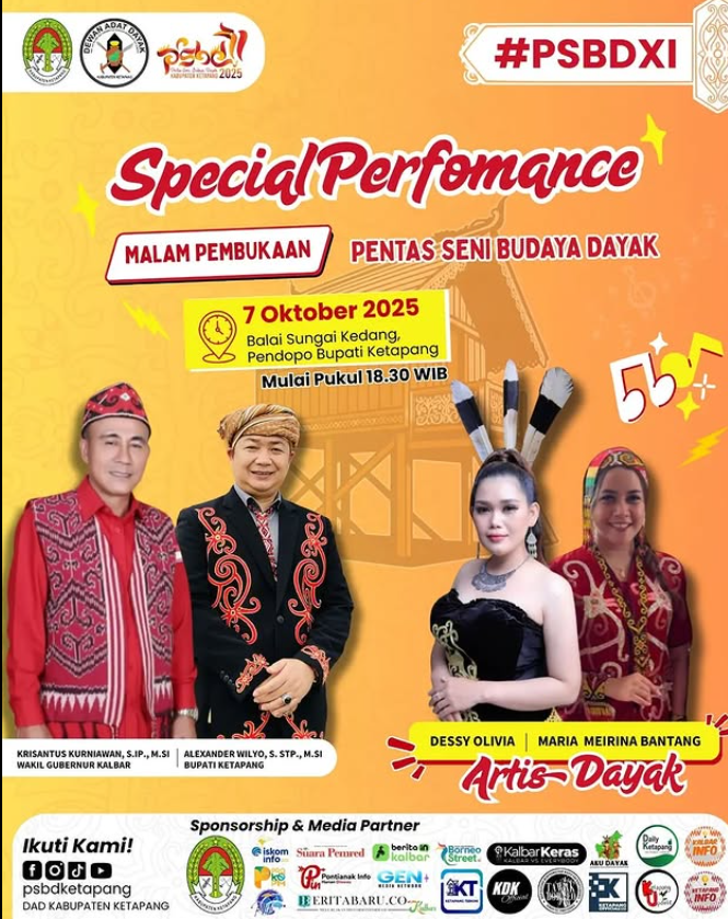 Malam Pembukaan Pentas Seni Budaya Dayak 2025